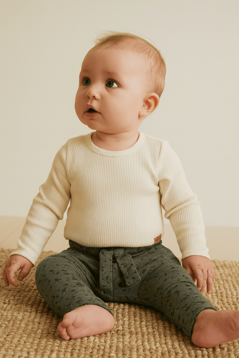 POMPdeLUX Baby Girl's Green Print Britanny Lt Trousers |POMPdeLUX in Lebanon