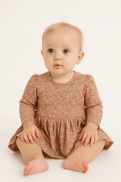 POMPdeLUX Baby Girl Multicolor Long-Sleeve Dress | POMPdeLUX in Lebanon