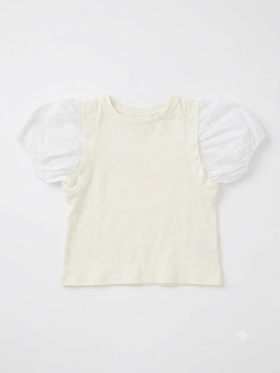 Zara Girl's White Puff Sleeves Cotton Blouse | Zara In Lebanon