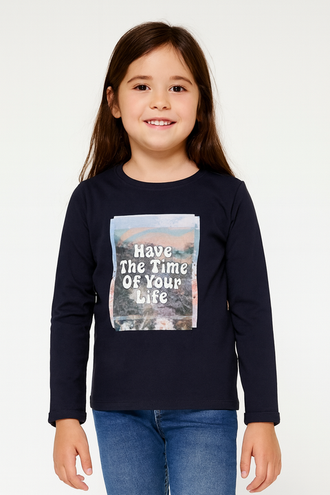 S.Oliver Girl's Navy Long-Sleeve Blouse |S.Oliver in Lebanon
