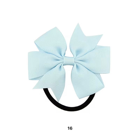 Ribbed bow candy color scrunchie