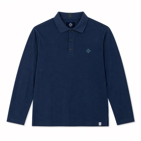 RLS Men's Navy Logo Long Sleeve Polo Shirt | RLS In Lebanon
