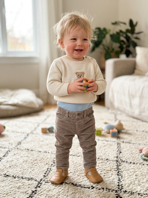 Charanga Baby Boy's Grey Elastic Waist Pants | Charanga In Lebanon