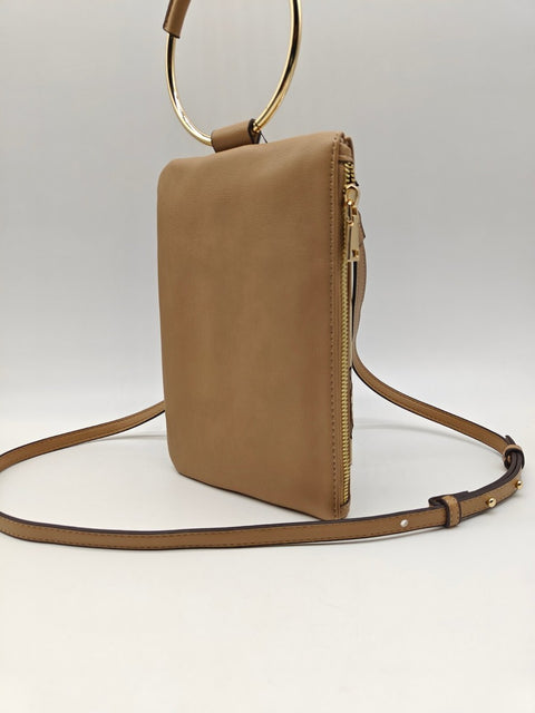 I.N.C Women's Beige Charlii Bangle Handle Faux-Leather Crossbody Bag | I.N.C In Lebanon