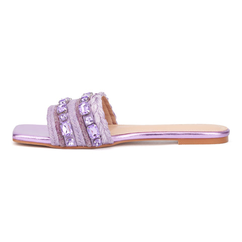 Torgeis Women's Lavender Miya Flat Sandals | Torgeis In Lebanon