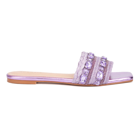 Torgeis Women's Lavender Miya Flat Sandals | Torgeis In Lebanon