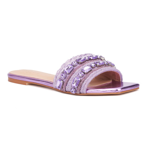 Torgeis Women's Lavender Miya Flat Sandals | Torgeis In Lebanon