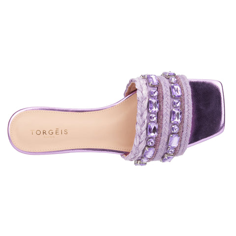 Torgeis Women's Lavender Miya Flat Sandals | Torgeis In Lebanon