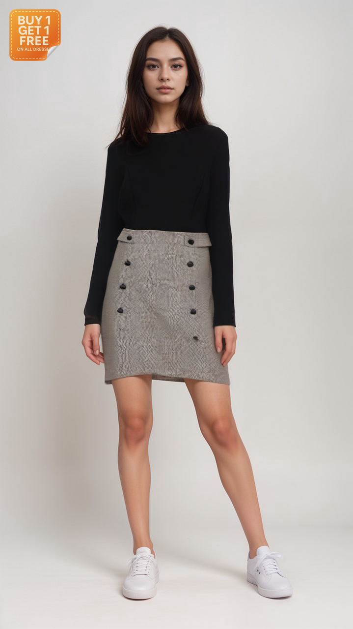 DKNY Women's Black Long Sleeve Dress |DKNY in Lebanon