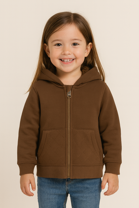 POMPdeLUX Girl's Brown Zippered Jacket  |POMPdeLUX in Lebanon