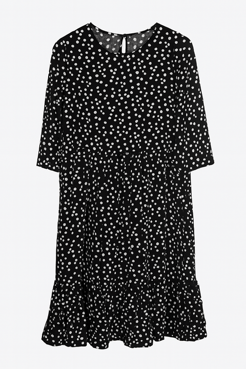 Fresh Made Women's Black Midi Flared Dress | Fresh Made In Lebanon