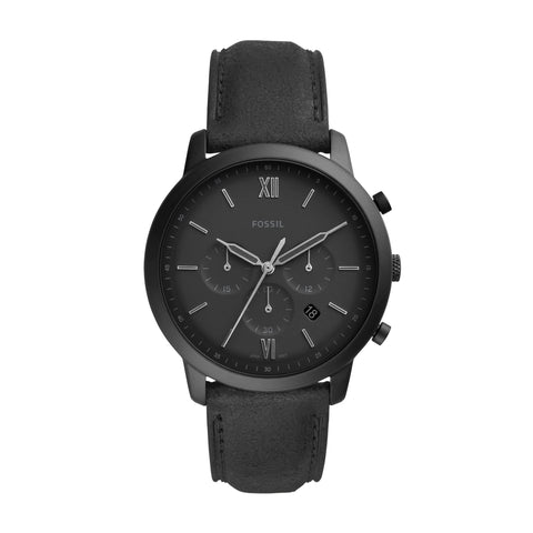 Fossil Men's Black Neutra Chronograph Leather Watch | Fossil In Lebanon