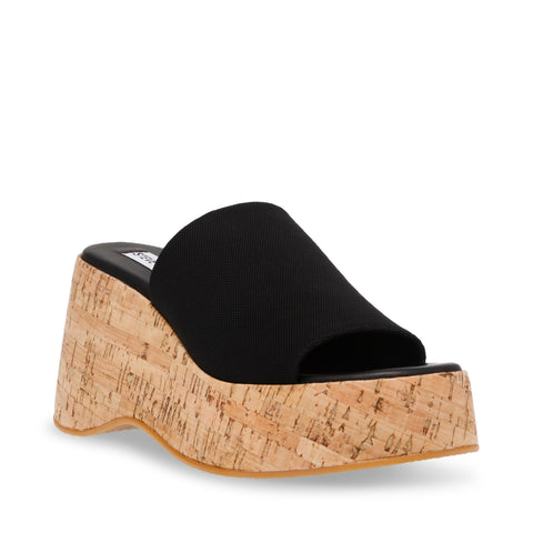 Steve Madden Women's Black Live Wire Wedge Sandal | Steve Madden In Lebanon