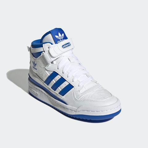 Adidas Kids Unisex Originals Forum Mid White & Blue Sneaker | Adidas In Lebanon