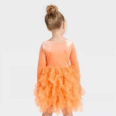 Mad Engine Girl's Orange Halloween Pumpkin Jack-o'-lantern Tulle Dress | Mad Engine In Lebanon