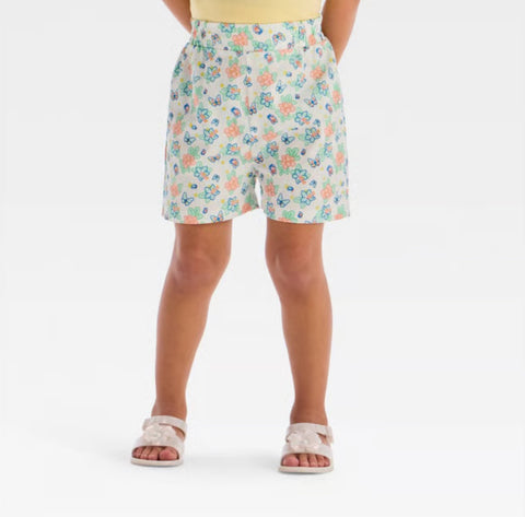 Bluey Girl's Light Yellow Eyelet Sleeve Top & Woven Shorts Set | Bluey In Lebanon