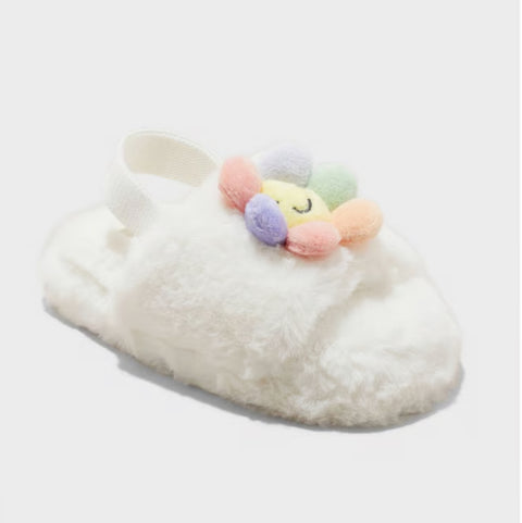 Cat & Jack Baby Girl's White Avi 3D Flower Slippers | Cat & Jack In Lebanon