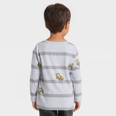 Cat & Jack Boy's Light Grey Long Sleeve Relaxed T-Shirt Blouse | Cat & Jack In Lebanon