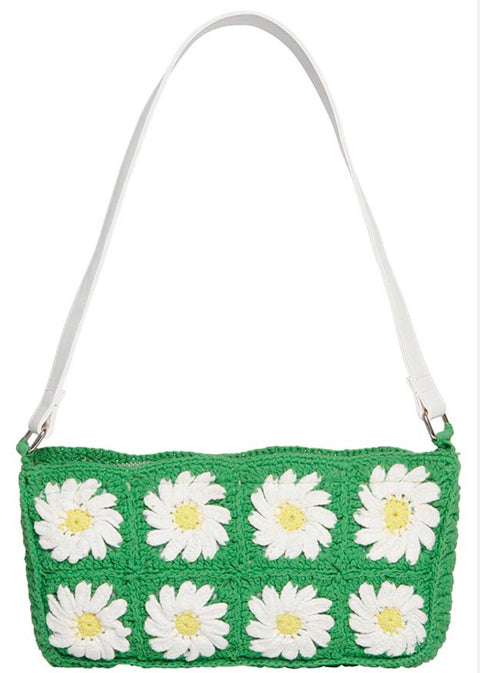 ASOS Design Women's Green Daisy Crochet Shoulder Bag |ASOS Design In Lebanon