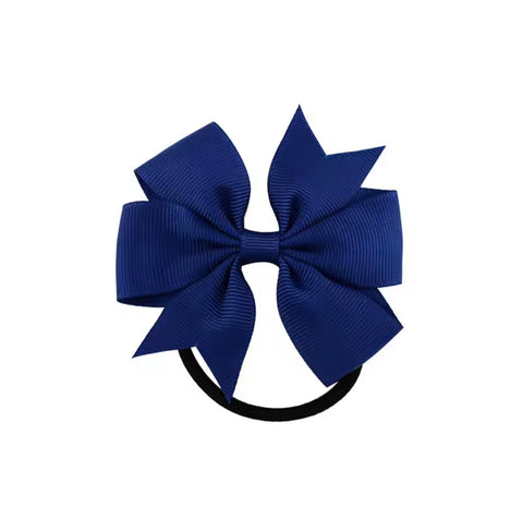 Ribbed bow candy color scrunchie