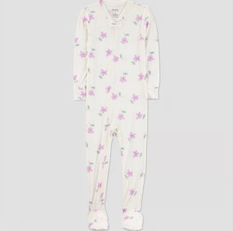 Carter's Just One You Baby Girl's White Floral Comfy Soft Snug Fit Footed Overall | Carter's Just One You In Lebanon