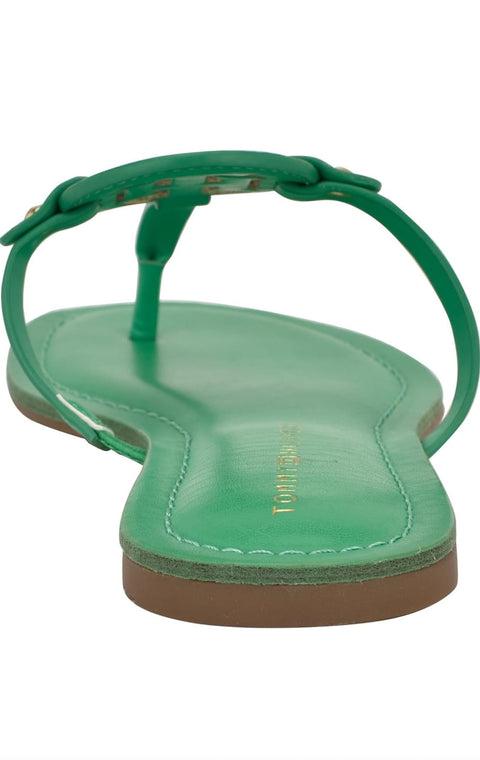 Tommy Hilfiger Women's Green Litzy T-Strap Logo Flat Sandals | Tommy Hilfiger In Lebanon
