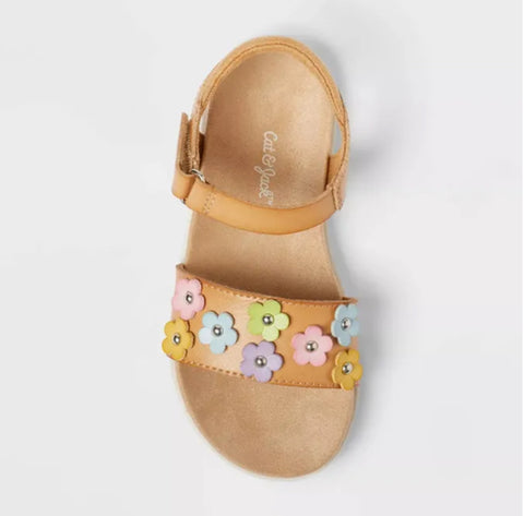 Cat & Jack Baby Girl's Cognac Layla Flower Sandals | Cat & Jack In Lebanon