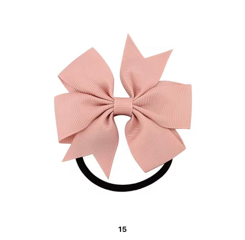Ribbed bow candy color scrunchie