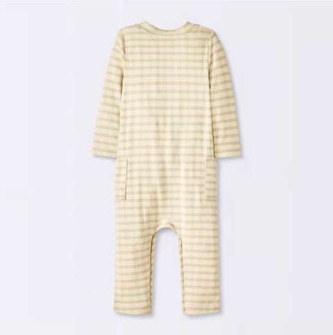 Cloud Island Baby's Beige Jacquard Checkered Romper & Hat | Cloud Island In Lebanon