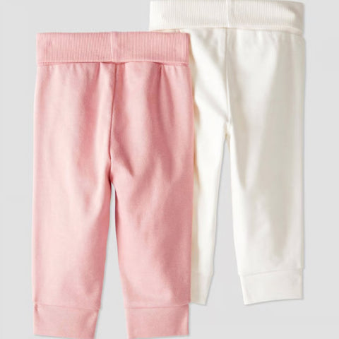 Little Planet by Carter's Organic Baby Girl's Pink/Off White 2pk Pants | Little Planet by Carter's Organic In Lebanon
