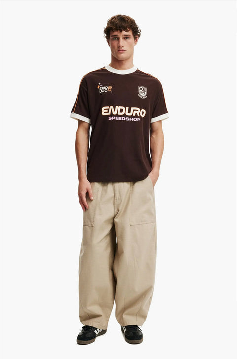 Cotton On Men's Dark Oak, White, Enduro Premium Loose Fit Art T-Shirt | Cotton On In Lebanon