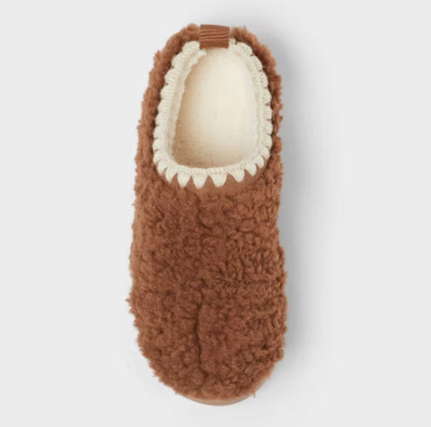 Cat & Jack Girl's Shearling Brown Jude Clog Slippers | Cat & Jack In Lebanon
