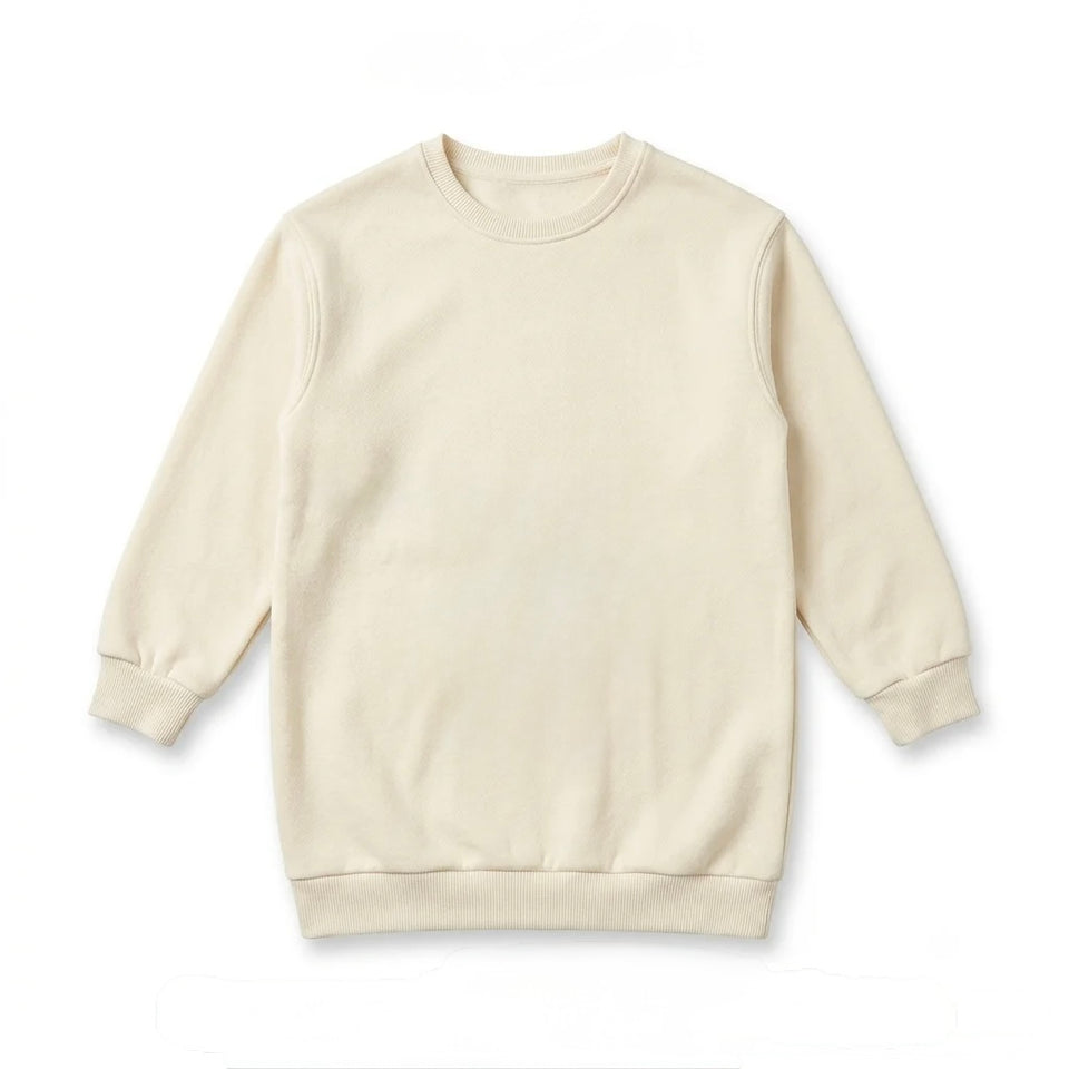 Zara Girl's Cream Long Sleeves Sweatshirt Dress | Zara In Lebanon