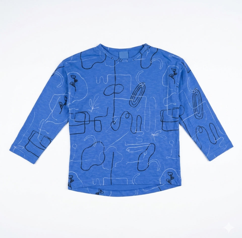 Zara Boy's Blue With Different ShapesLong SleeveBlouse | Zara in Lebanon