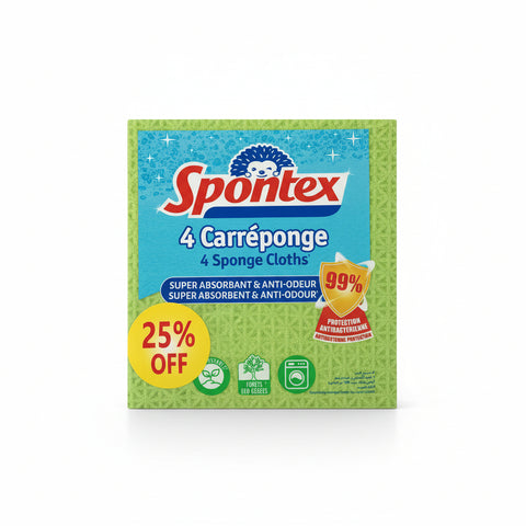 Spontex Sponge Cloth x4 25% OFF  | Spontex In Lebanon