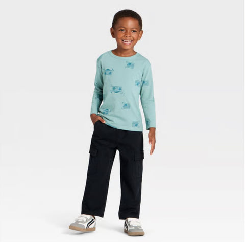 Cat & Jack Boy's Blue Long Sleeve Relaxed Blouse | Cat & Jack In Lebanon