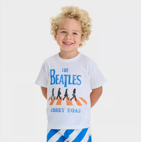 The Beatles Boy's White 2pc Abbey Road T-Shirt & Shorts Set | The Beatles In Lebanon