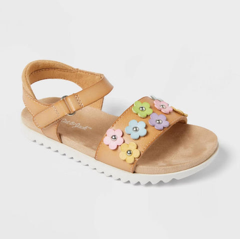 Cat & Jack Baby Girl's Cognac Layla Flower Sandals | Cat & Jack In Lebanon