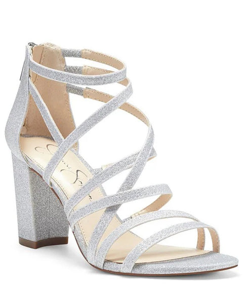 Jessica Simpson Women's Silver Stassey Strappy Block Heel Dress Sandals | Jessica Simpson In Lebanon
