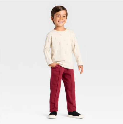 Cat & Jack Boy's Maroon Holiday Pintuck Pants | Cat & Jack In Lebanon