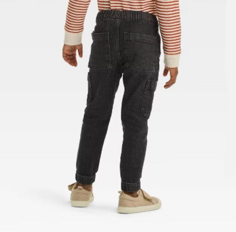 Cat & Jack Boy's Black Pull-On Denim Cargo Jogger Pants | Cat & Jack In Lebanon
