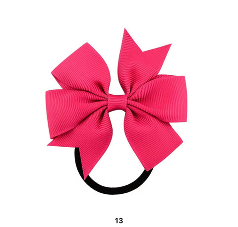 Ribbed bow candy color scrunchie