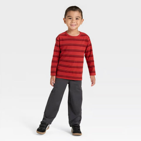 Cat & Jack Boy's Dark Red Long Sleeve Relaxed Blouse | Cat & Jack In Lebanon