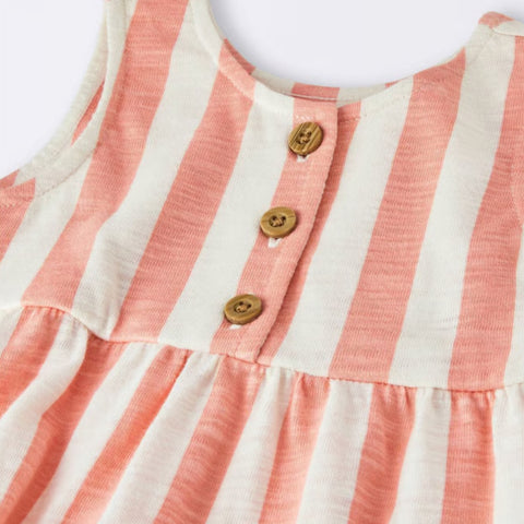 Cloud Island Baby Girl's Peach/White 2 pc Striped Dress And Diaper | Cloud Island In Lebanon