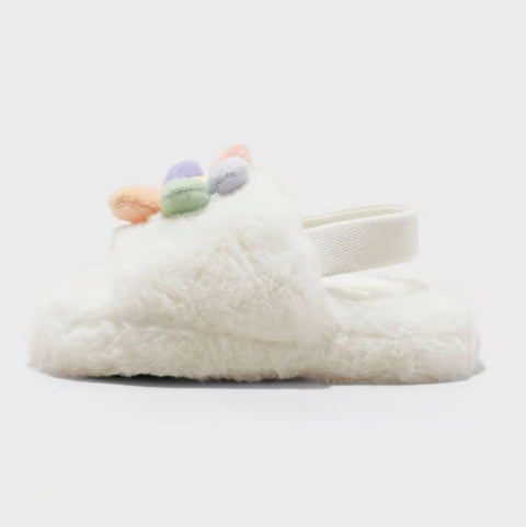 Cat & Jack Baby Girl's White Avi 3D Flower Slippers | Cat & Jack In Lebanon