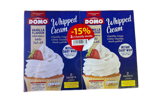 Domo Whipped Cream Vanilla Flavor 72GR  2pcs (15% OFFER) | Domo In Lebanon
