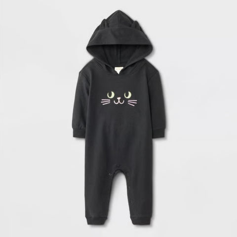 Cat & Jack Baby's Black Halloween Cat Hooded Romper | Cat & Jack In Lebanon