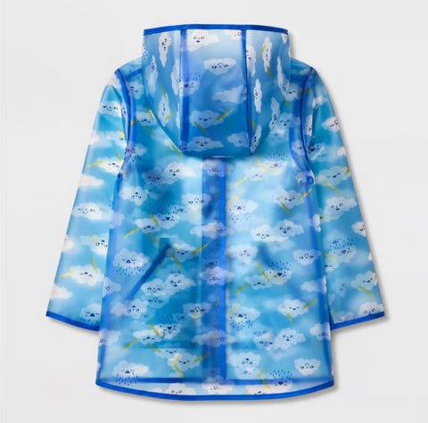 Cat & Jack Kid's Blue Cloud Printed Clear Rain Coat | Cat & Jack In Lebanon