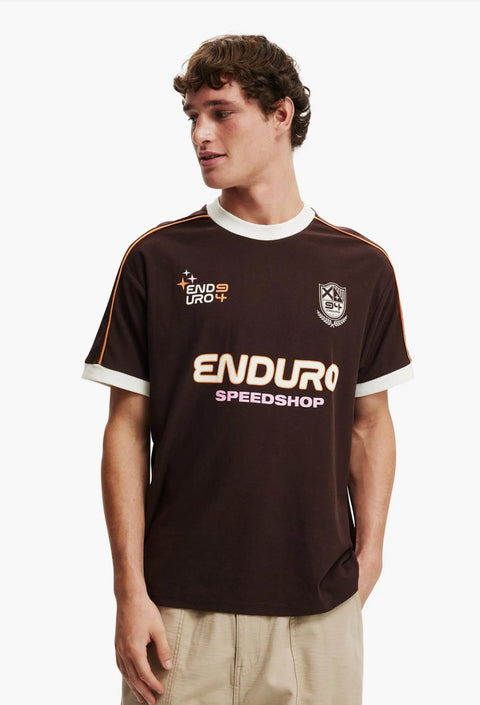 Cotton On Men's Dark Oak, White, Enduro Premium Loose Fit Art T-Shirt | Cotton On In Lebanon