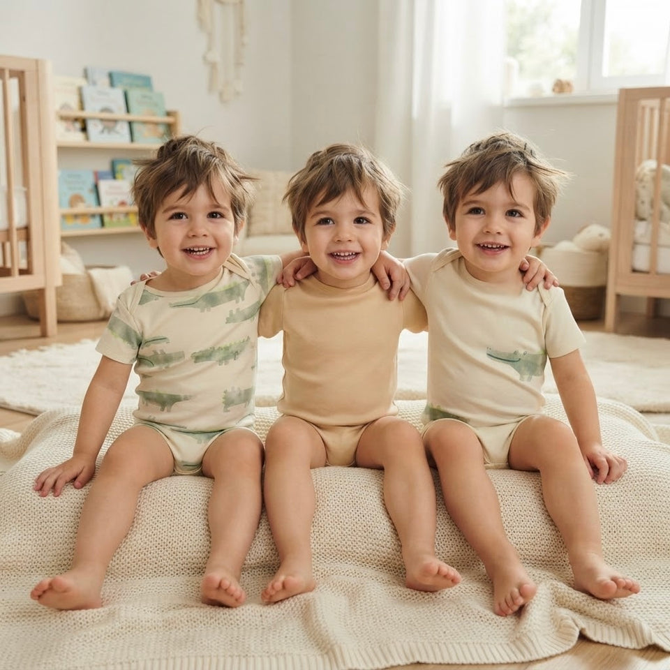 Sinsay Boy's Multicolor Crocodile Print Pack Of 3 Short-Sleeves Bodysuit